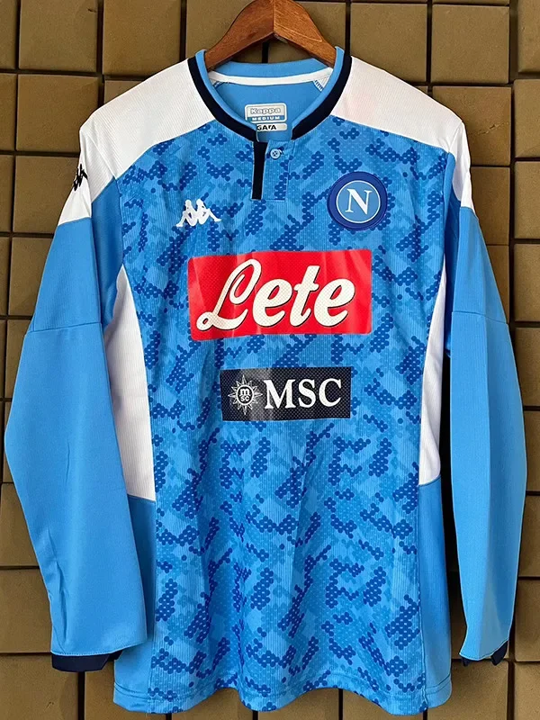2019-2020 Napoli Home Long Sleeve Retro Soccer Jersey