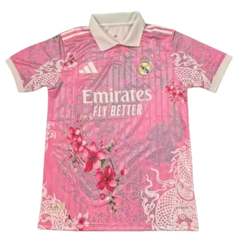 2026-27 Mens Real Madrid cotton pink polo soccer Jersey
