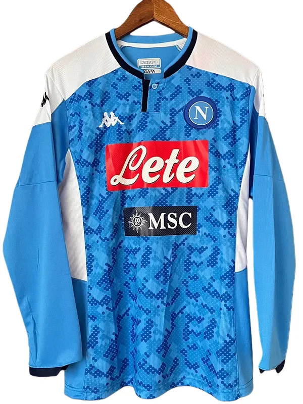 2019-2020 Napoli Home Long Sleeve Retro Soccer Jersey