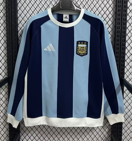 2025-26 Mens  Argentina white blue Hoodie (无帽卫衣)
