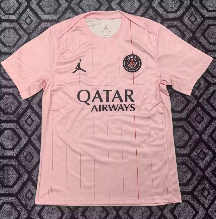 2025-26 Mens PSG Paris fourth away pink soccer jersey
