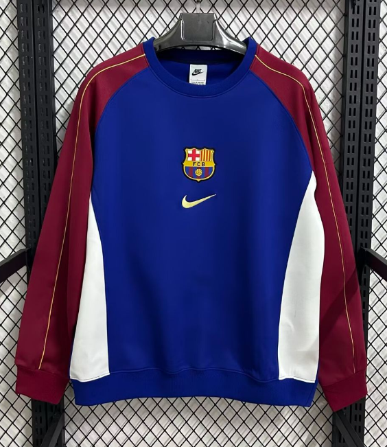 2025-26 Mens Barcelona  retro edition  blue Hoodie (无帽卫衣)