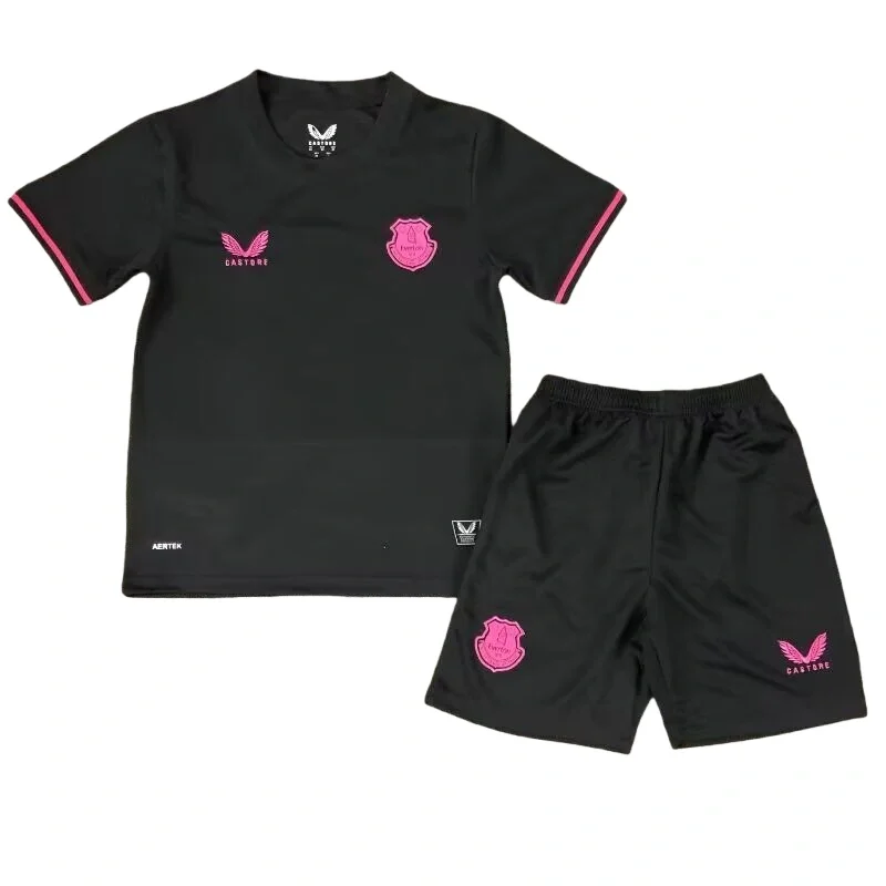2025-26 Kids Everton fourth away black Soccer Jersey