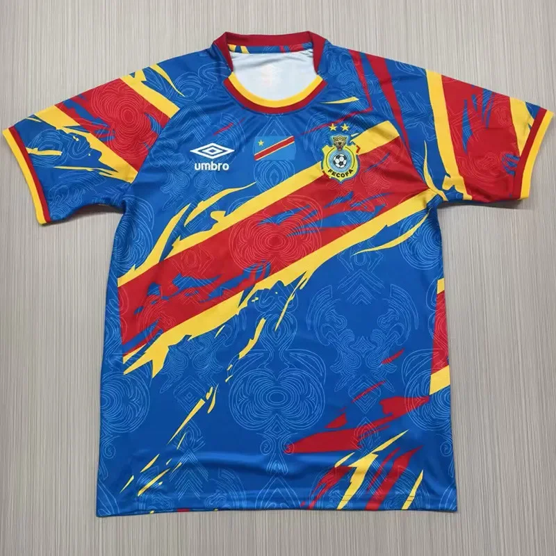 2026-27 Mens Democratic Congo Blue Red Special Edition Fans Soccer Jersey