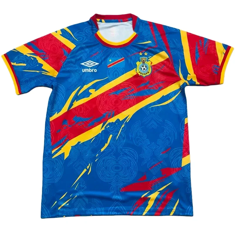 2026-27 Mens Democratic Congo Blue Red Special Edition Fans Soccer Jersey