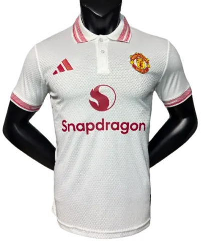 2025-26 Mens Manchester United Special Edition white polo Player version Soccer Jersey