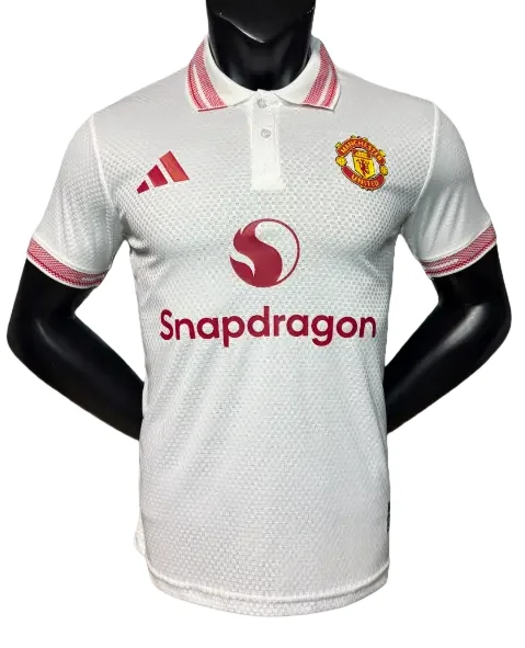 2025-26 Mens Manchester United Special Edition white polo Player version Soccer Jersey