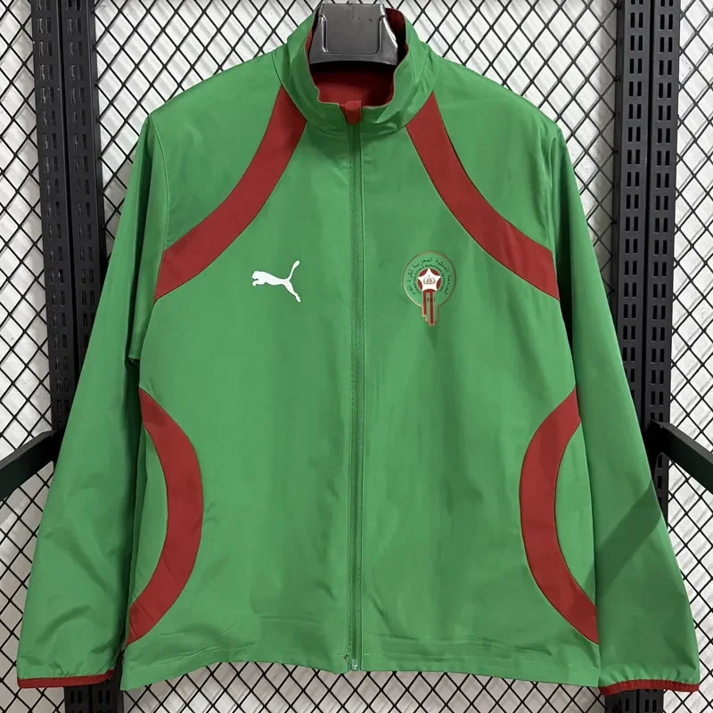 2025-26 Morocco Red Green Double Sided Windbreaker