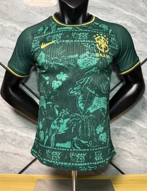 2026-27 Mens Brazil Special Edition green Player version soccer jersey