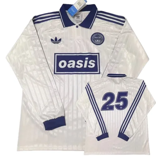 2025-26  Ad Oasis Joint Edition #25 White Polo Long Sleeve  soccer jersey