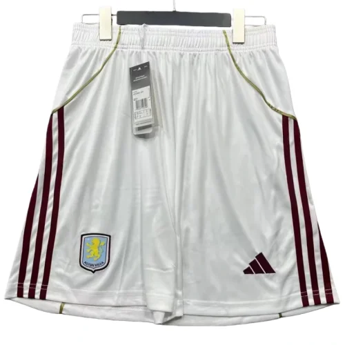 2025-26 Mens Aston Villa home white Shorts Pants