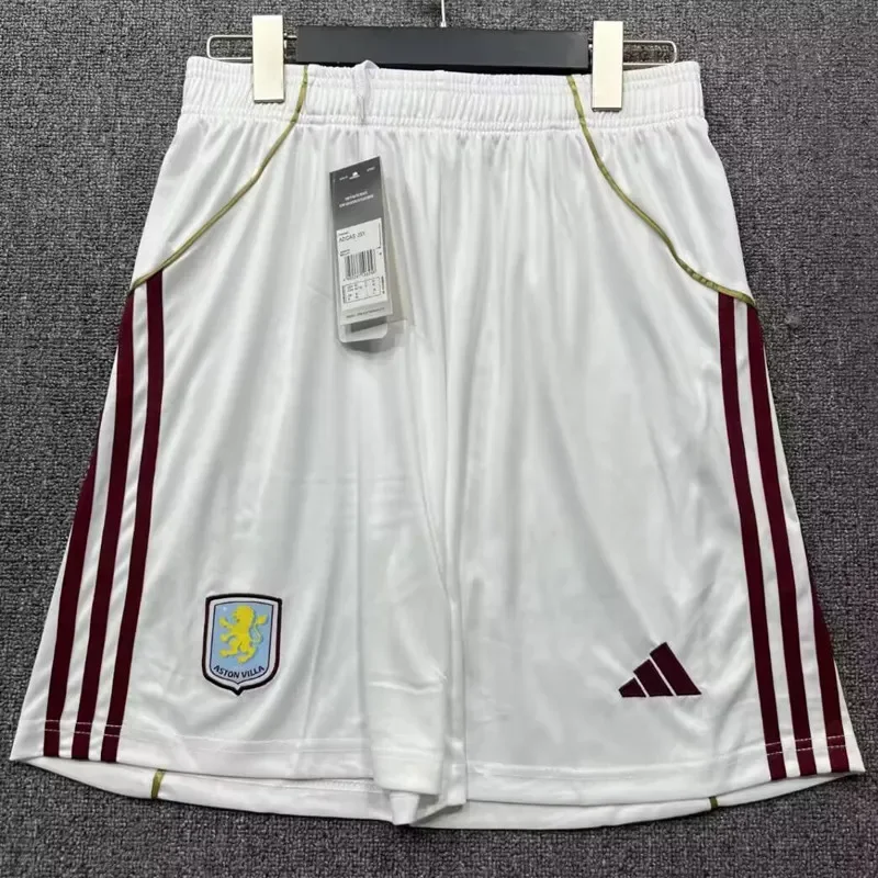 2025-26 Mens Aston Villa home white Shorts Pants