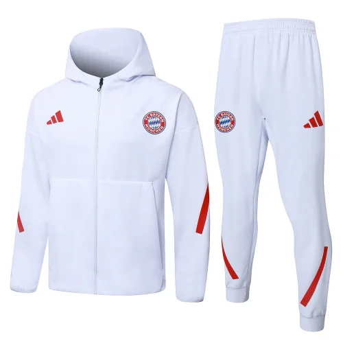 2025-26 Mens  Bayern Munich white Hoodie Tracksuit F630#