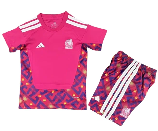 2025-26  Mexico Kids Goalkeeper pink Soccer Jersey