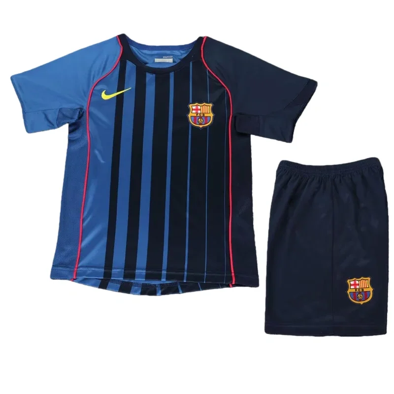 2004-2005  Barcelona Away Kids Retro Soccer Jersey