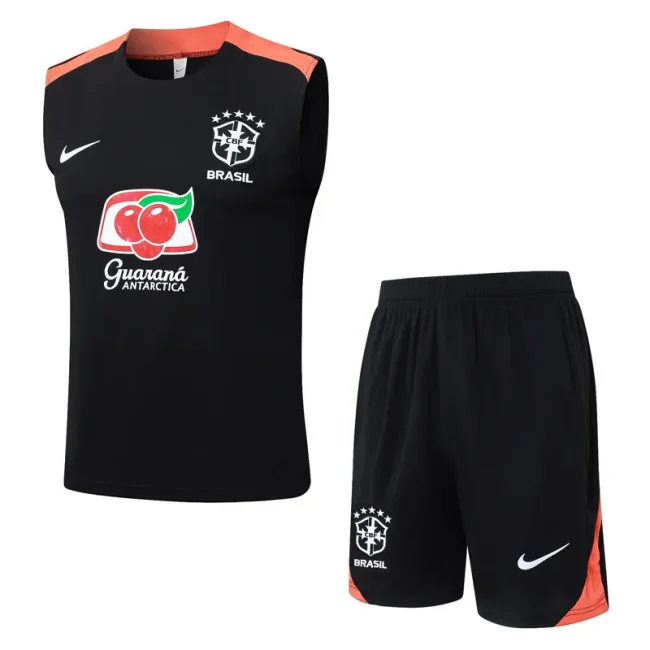 2025-26 Brazil Black vest Training Short Suit #D25269