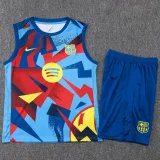 2025-26 Mens Barcelona Light blue vest Training Short Suit #D25247