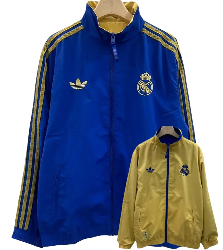 2025-26 Real Madrid Blue Yellow Double Sided Windbreaker