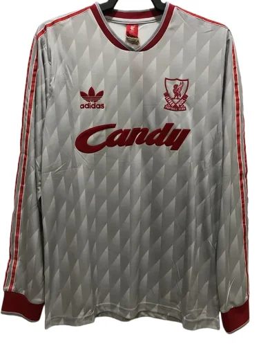 1989  LIV  Away Long Sleeve Retro Soccer Jersey