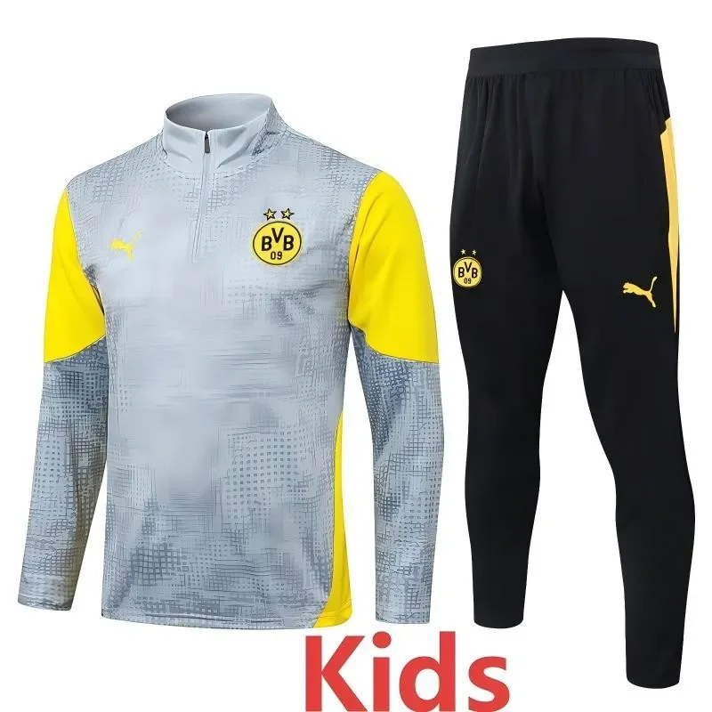 2025-26 Dortmund Yellow Kids Half Pull Tracksuit #E25218