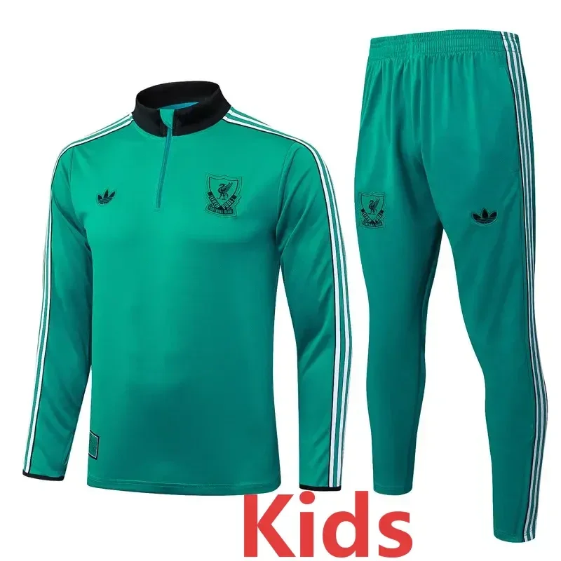 2025-26 Kids LIV Green  Half Pull Tracksuit  #E25199