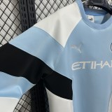 2025-26 Mens Manchester City white blue Hoodie (无帽卫衣)