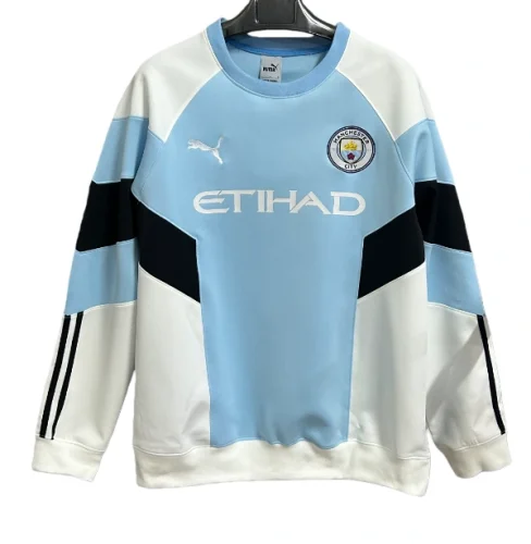 2025-26 Mens Manchester City white blue Hoodie (无帽卫衣)