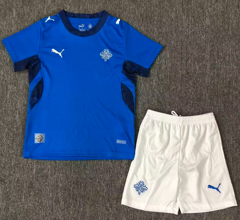 2026-27 Kids Iceland home blue soccer jersey