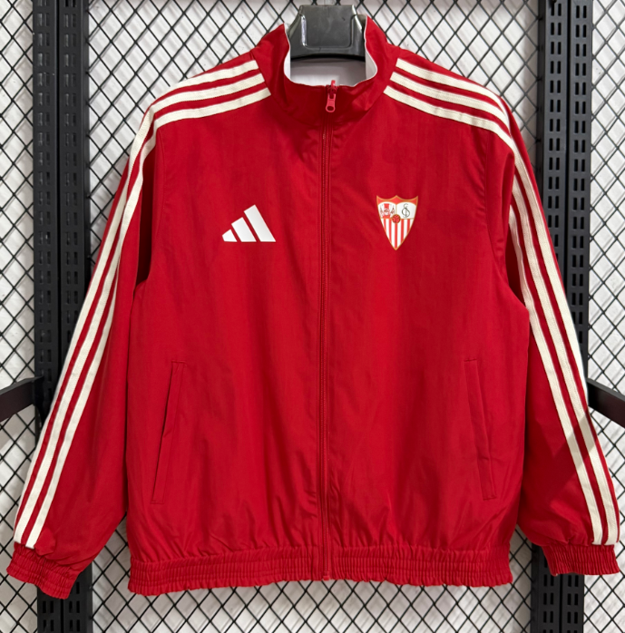 2025-26 Mens Sevilla white  Red Double Sided Windbreaker