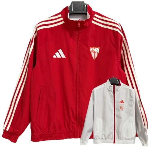 2025-26 Mens Sevilla white  Red Double Sided Windbreaker