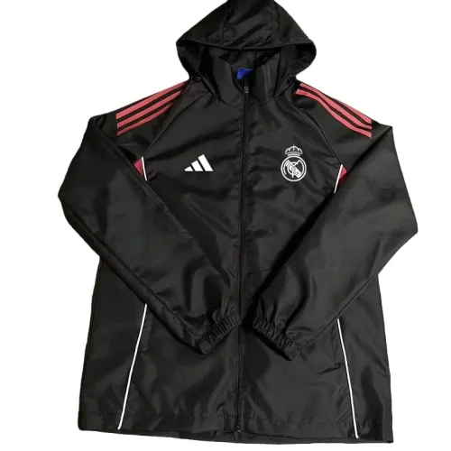 2026-27 Mens Real Madrid Black Windbreaker