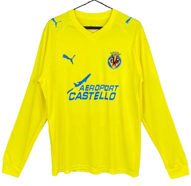 2008-2009 Villarreal Home Retro long sleeve Soccer Jersey