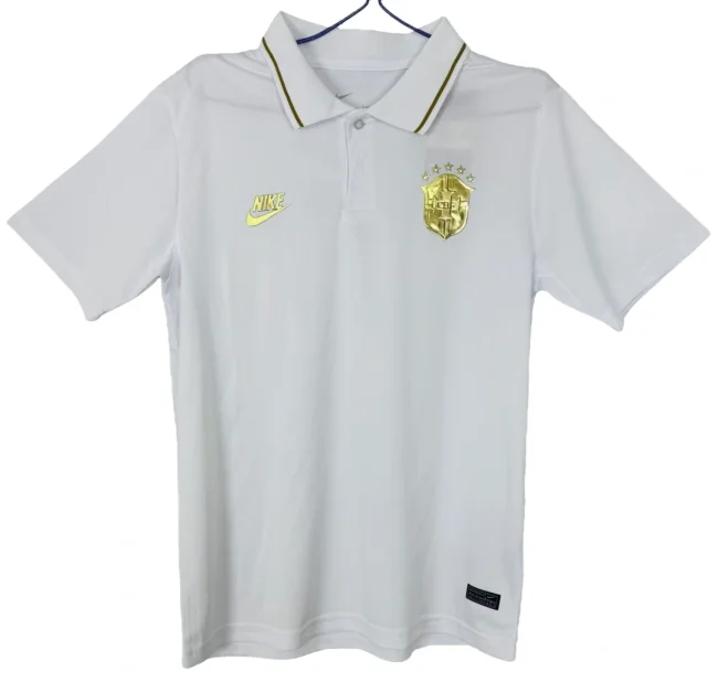 2022-23 Mens Brazil white gold  Soccer Jersey
