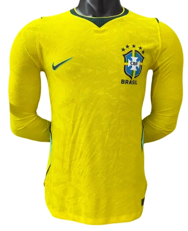 2026-27 Mens Brazil home yellow long sleeves Player version soccer jersey
