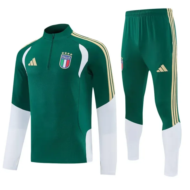 2026-27 Italy Green Half Pull Tracksuit (半拉链)