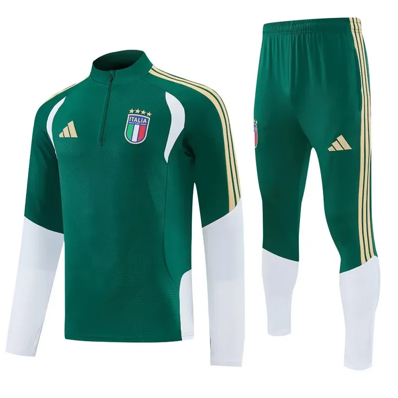 2026-27 Italy Green Half Pull Tracksuit (半拉链)