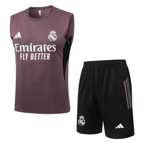 2025-26 Real Madrid Gray vest Training Short Suit #D25277