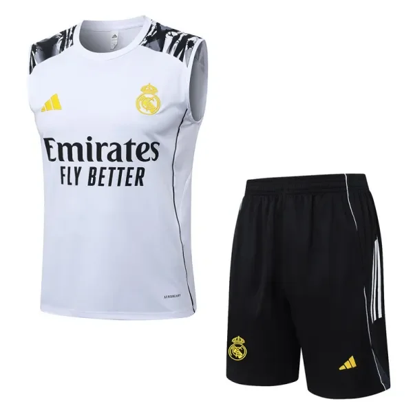 2025-26 Real Madrid White vest Training Short Suit #D25276