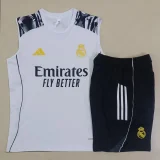 2025-26 Real Madrid White vest Training Short Suit #D25276