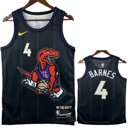24-25 Raptors BARNES #4 Black City Edition Top Quality Hot Pressing NBA Jersey