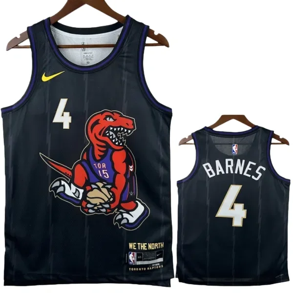 24-25 Raptors BARNES #4 Black City Edition Top Quality Hot Pressing NBA Jersey