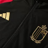 2026-27 Belgium Black Hooded Windbreaker Tracksuit