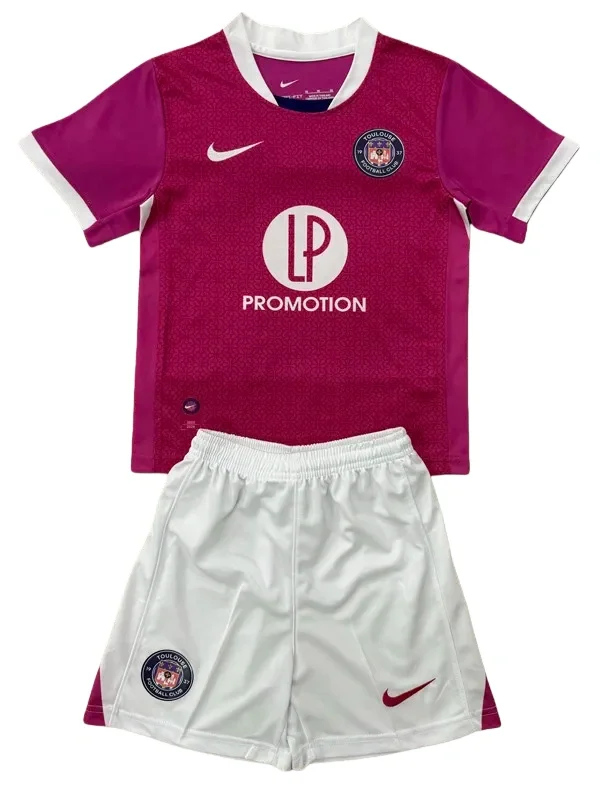 2025-26 Kids Toulouse FC  Away red Soccer Jersey