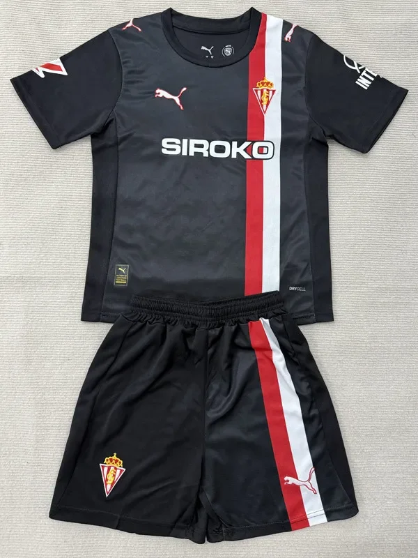 2025-26 Kids Sporting Gijon away soccer jersey