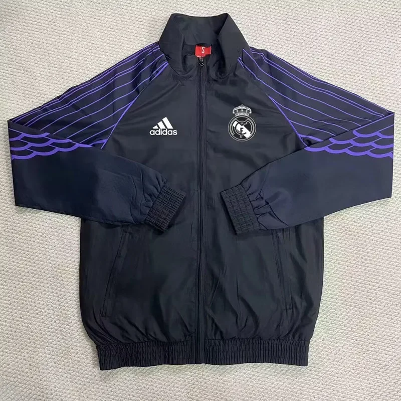 2025-26 Mens Real Madrid Black Windbreaker