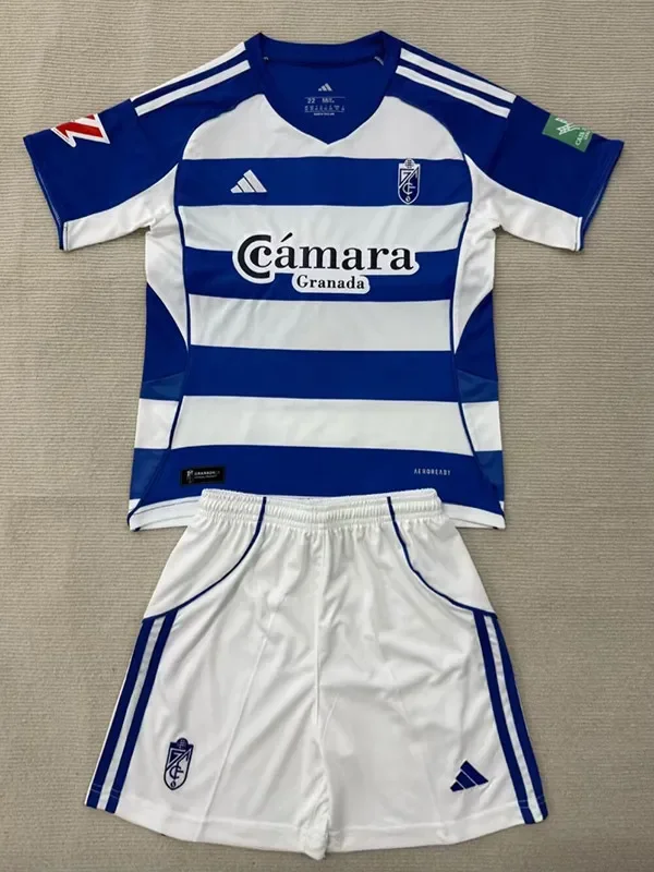 2025-26 Kids Granada Away blue wihte soccer Jersey