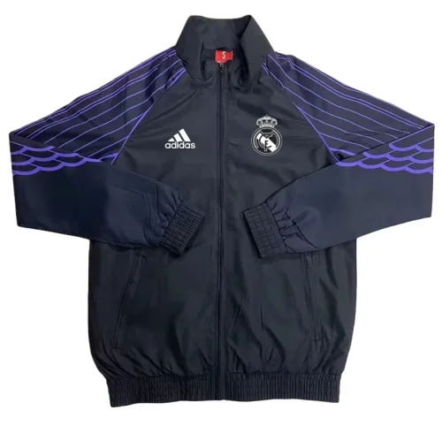 2025-26 Mens Real Madrid Black Windbreaker