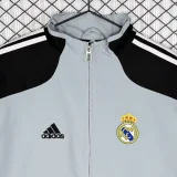 2004-2005 Real Madrid Gray Black Retro Windbreaker