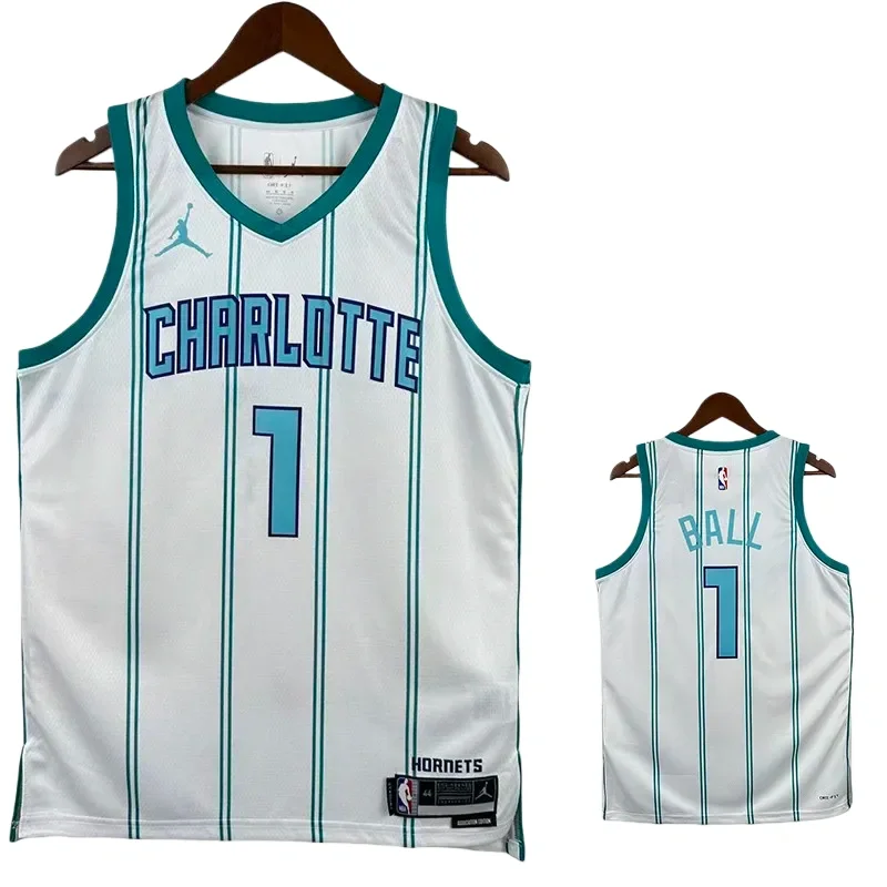 22/23 Hornets BALL #1 White Home Top Quality Hot Pressing NBA Jersey