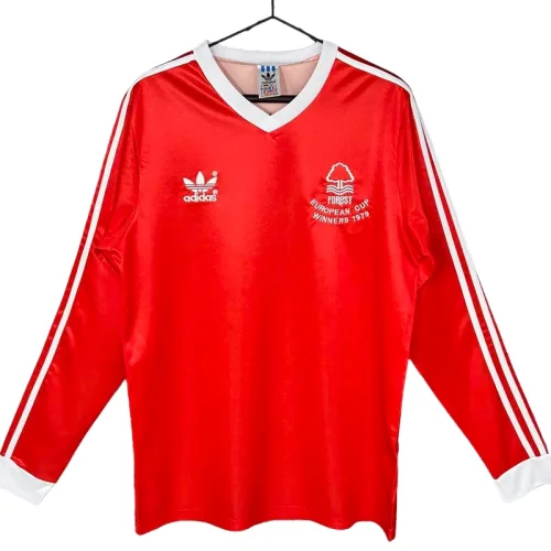 1977-1980 Nottingham Home Long Sleeve Retro Soccer Jersey